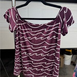 Fighting Eel Purple Wave Short Sleeve Top